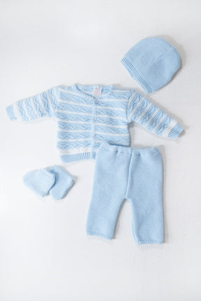 Blue and White Striped Newborn Set