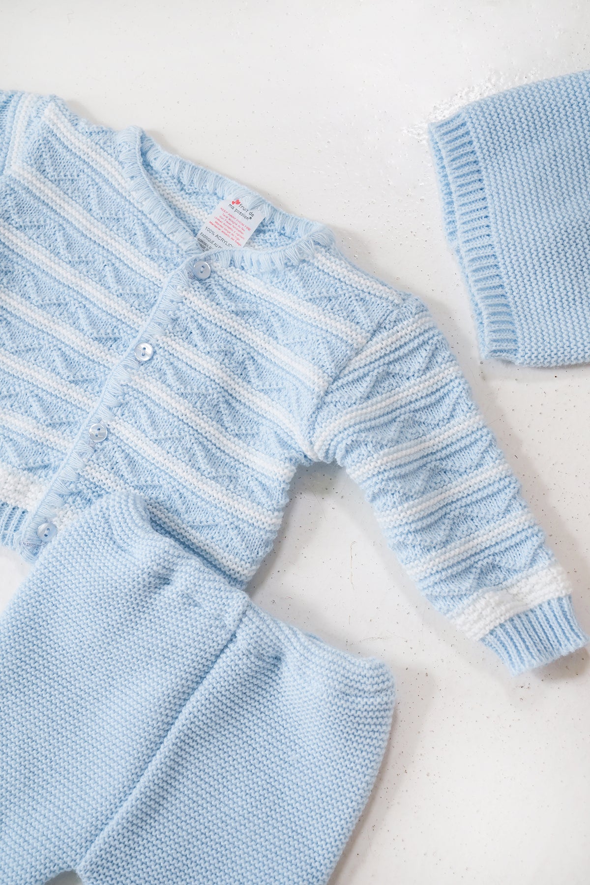 Blue and White Striped Newborn Set