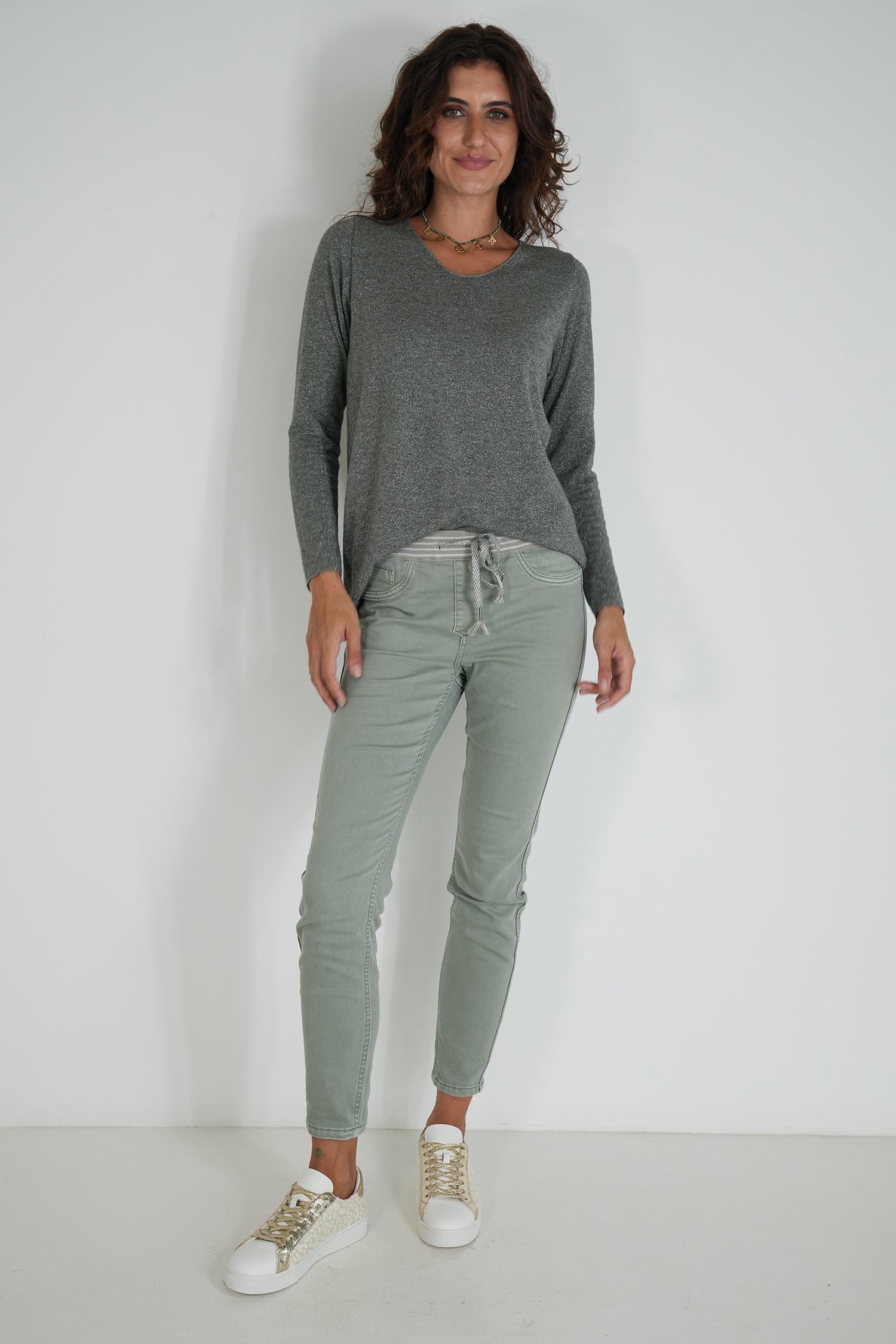 Olive Hibiscus Reversible Jean