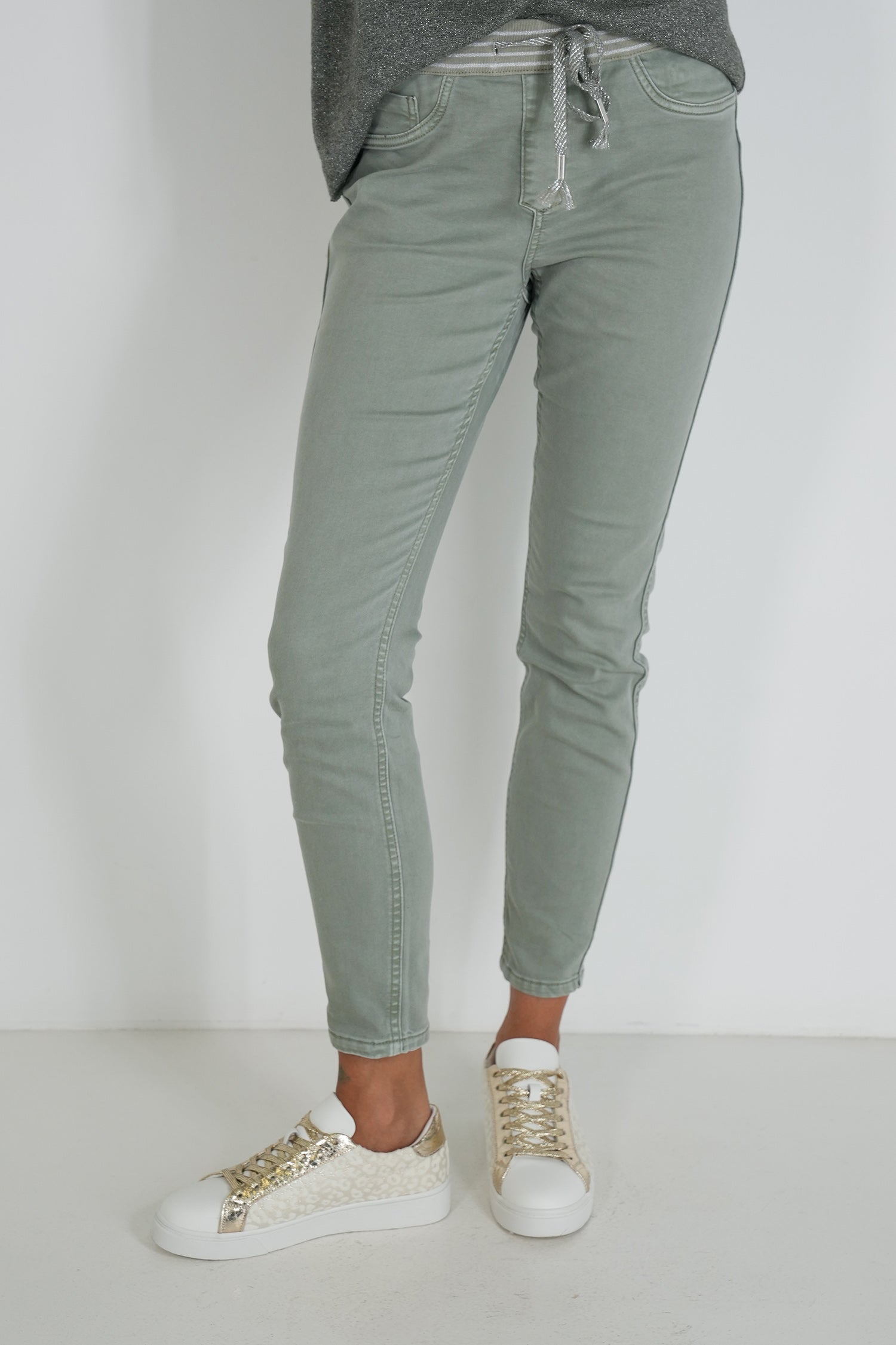 Olive Hibiscus Reversible Jean