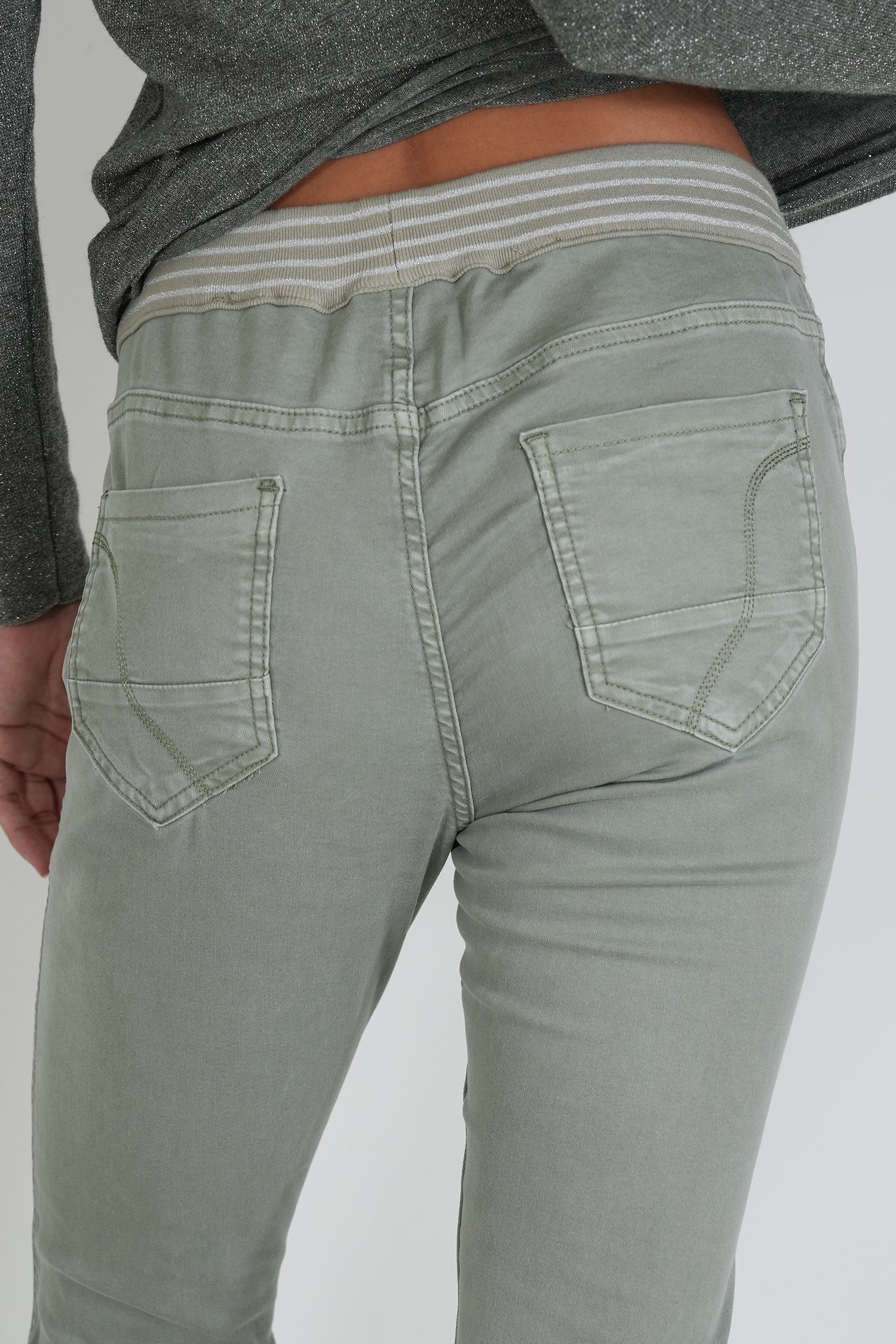 Olive Hibiscus Reversible Jean