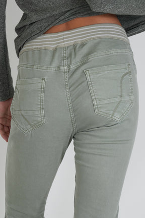 Olive Hibiscus Reversible Jean