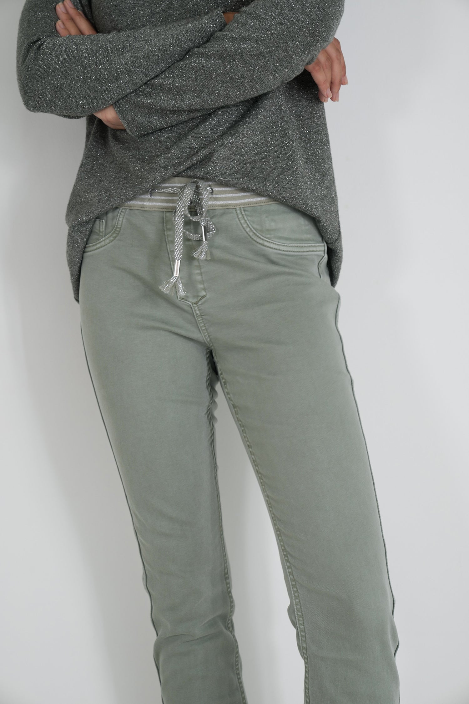 Olive Hibiscus Reversible Jean