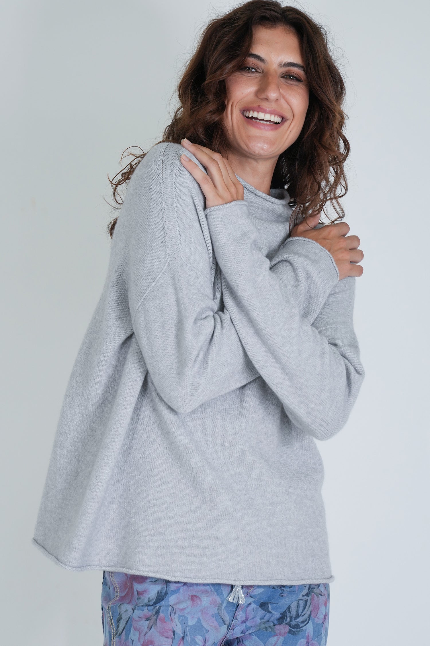 Grey Turtleneck Jumper