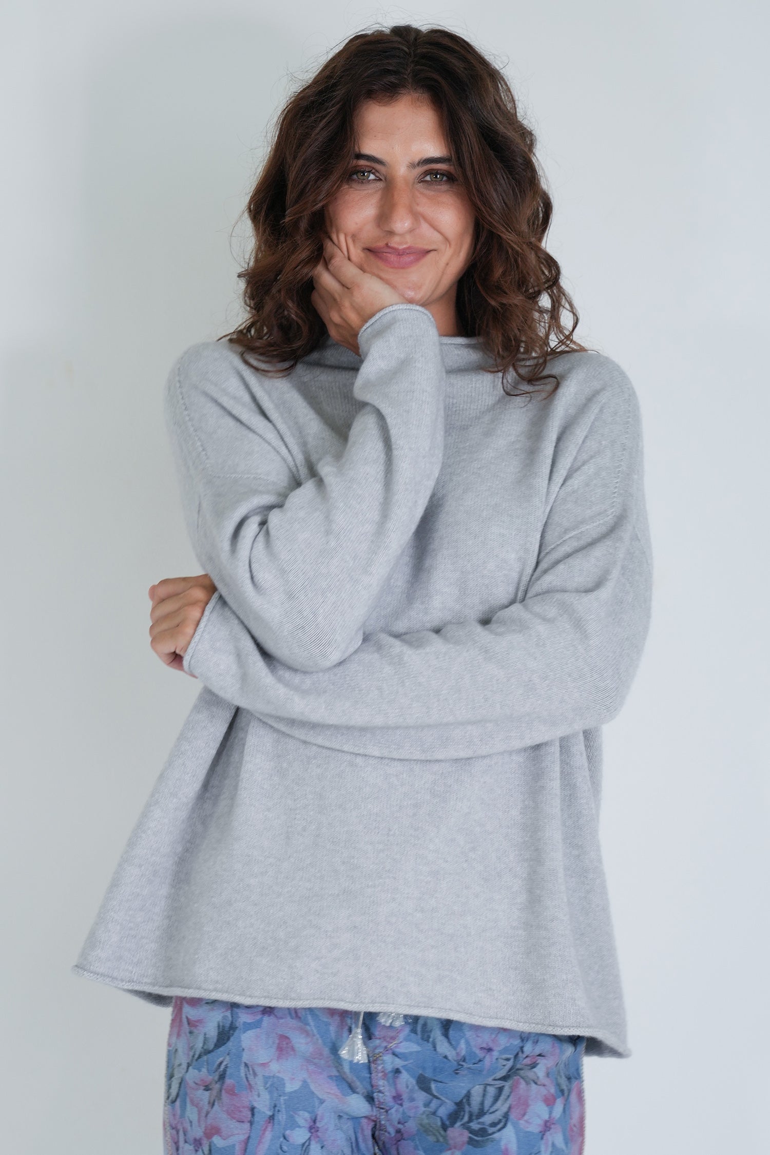 Grey Turtleneck Jumper