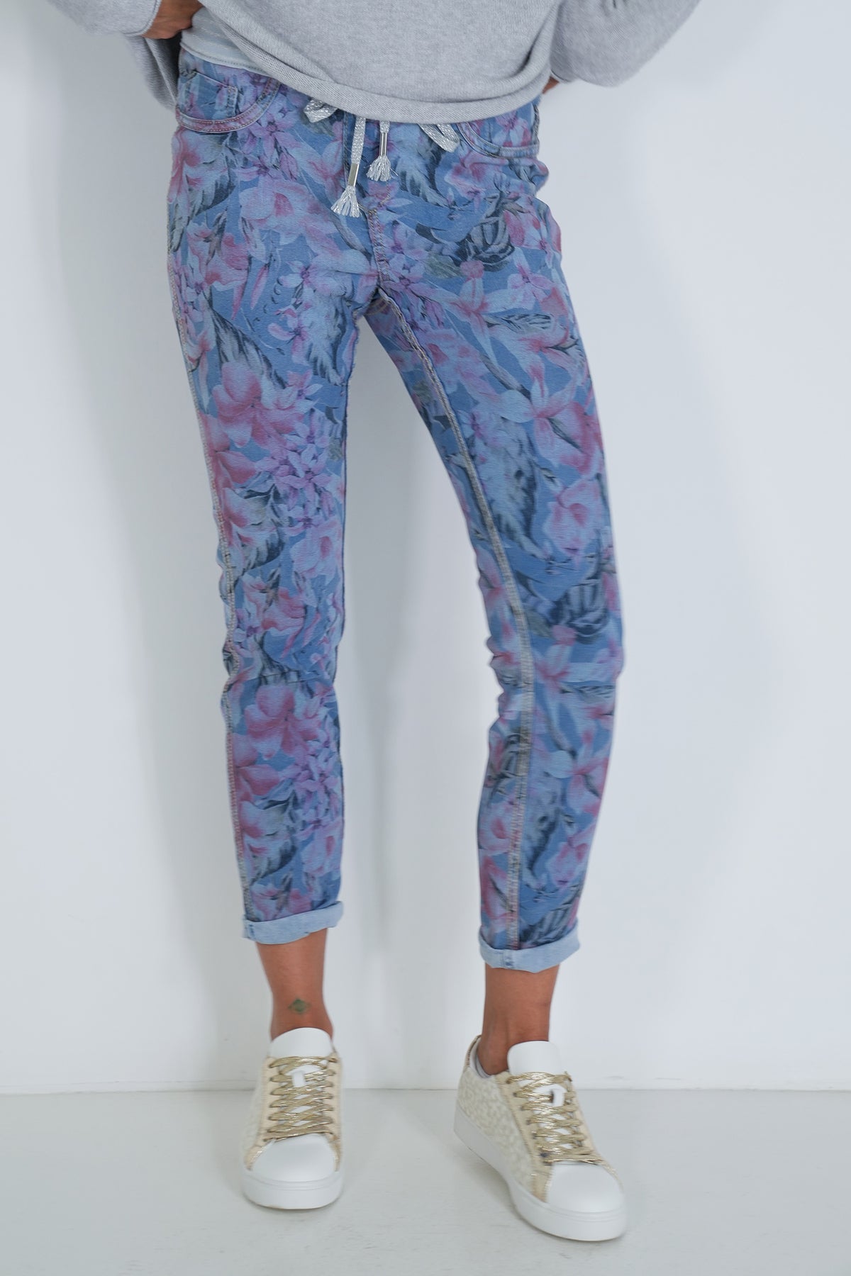 Blue Hibiscus Reversible Jean