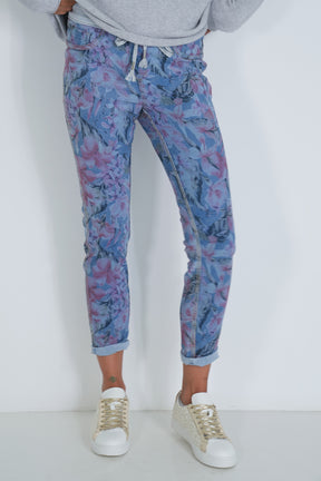 Blue Hibiscus Reversible Jean