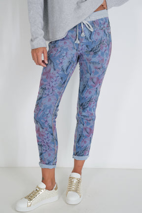 Blue Hibiscus Reversible Jean