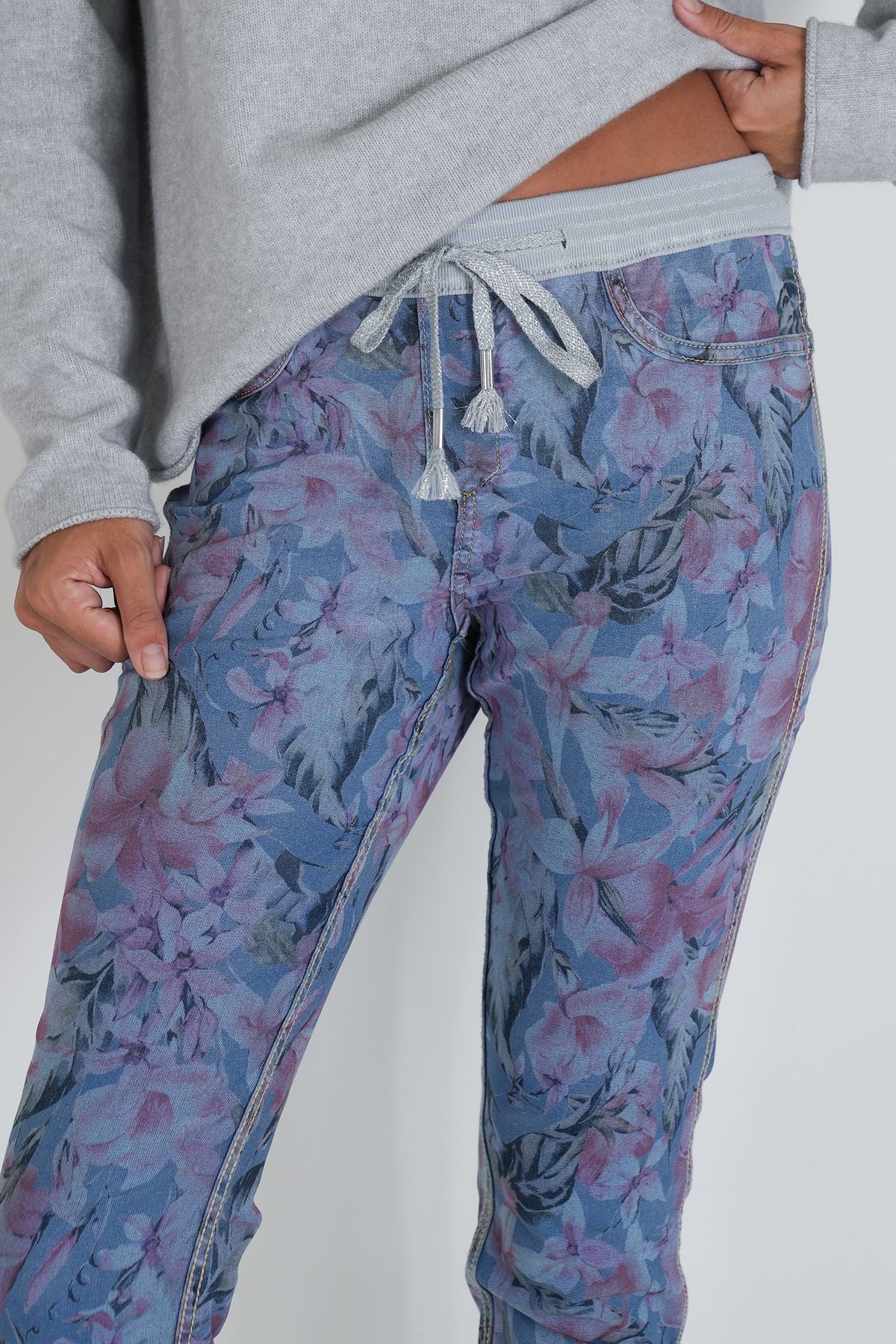 Blue Hibiscus Reversible Jean