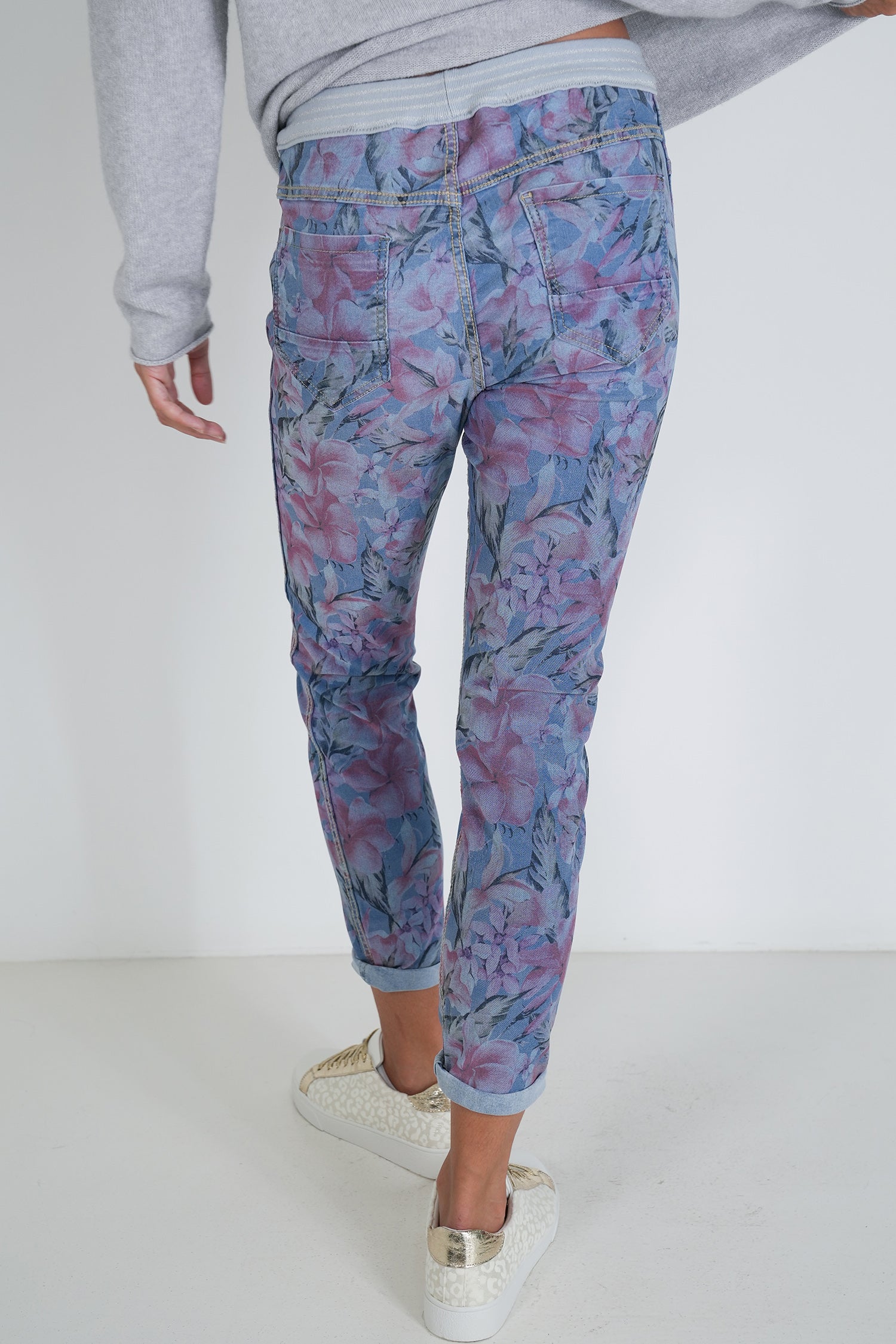 Blue Hibiscus Reversible Jean