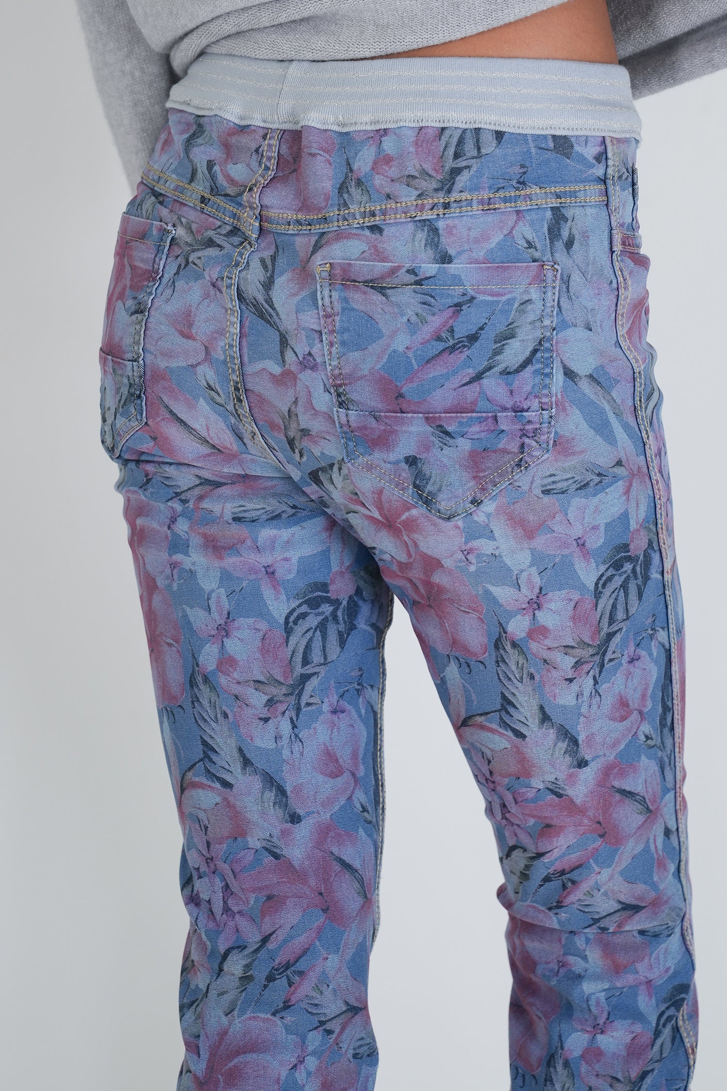 Blue Hibiscus Reversible Jean