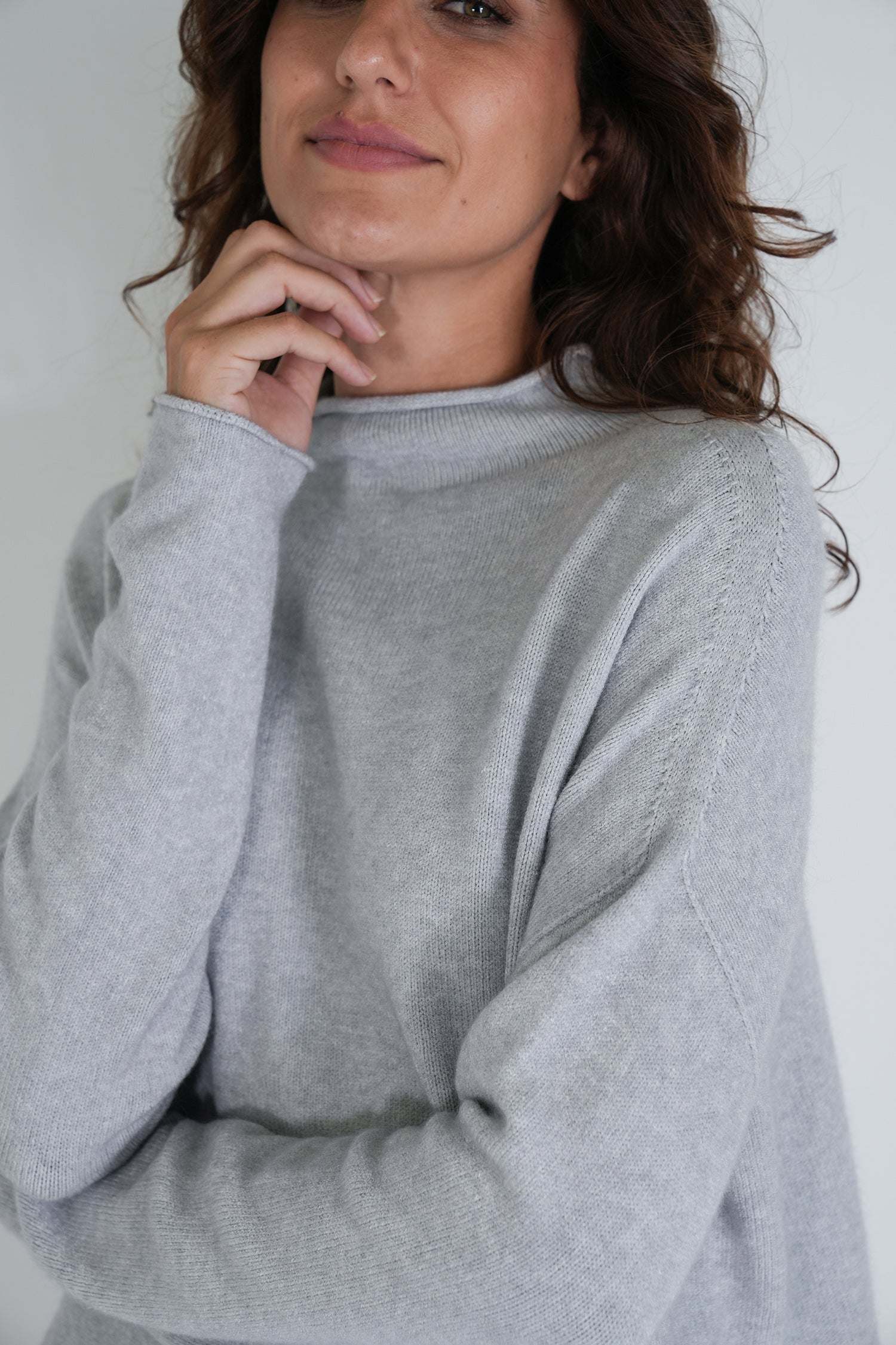 Grey Turtleneck Jumper