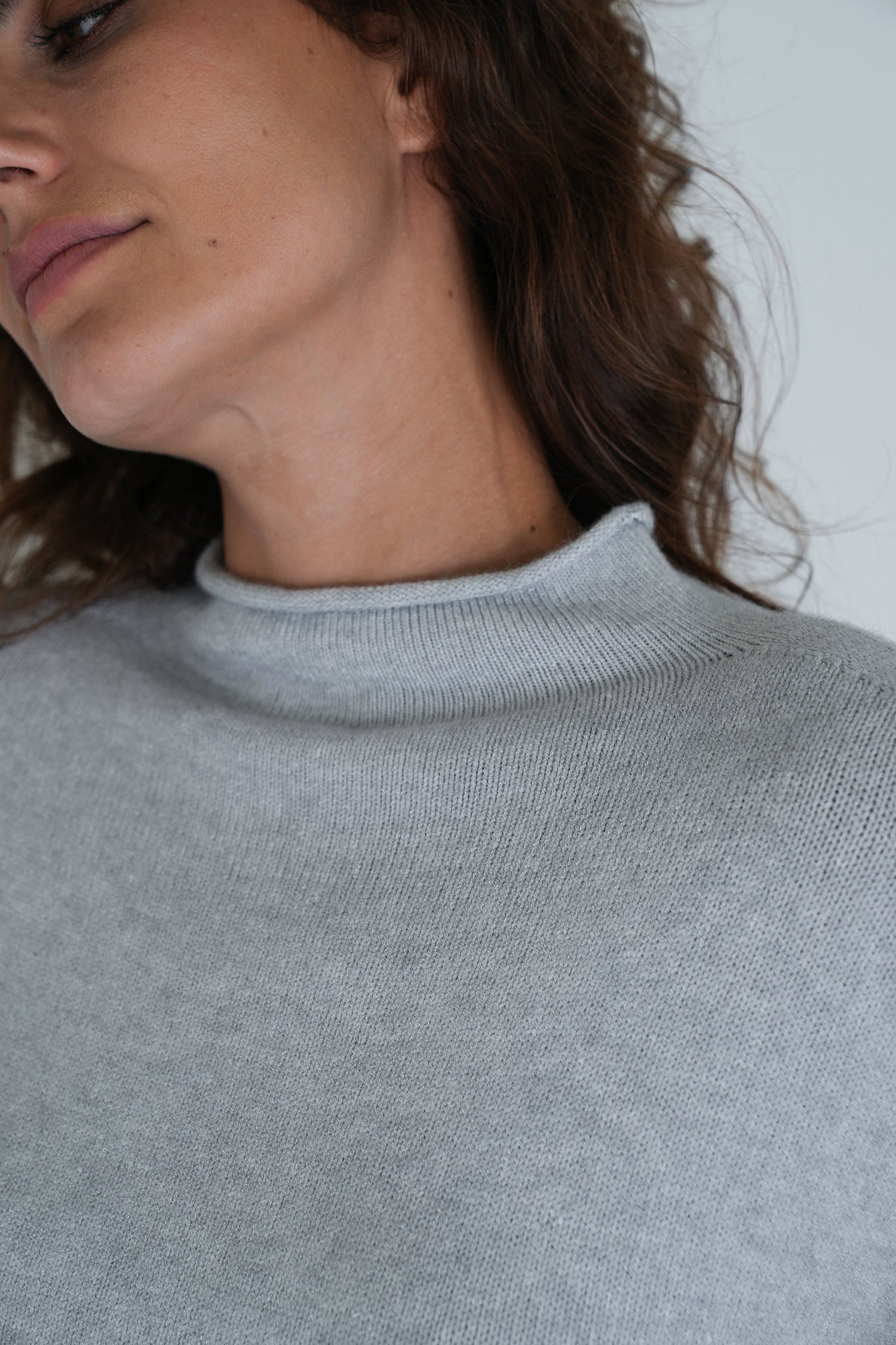 Grey Turtleneck Jumper
