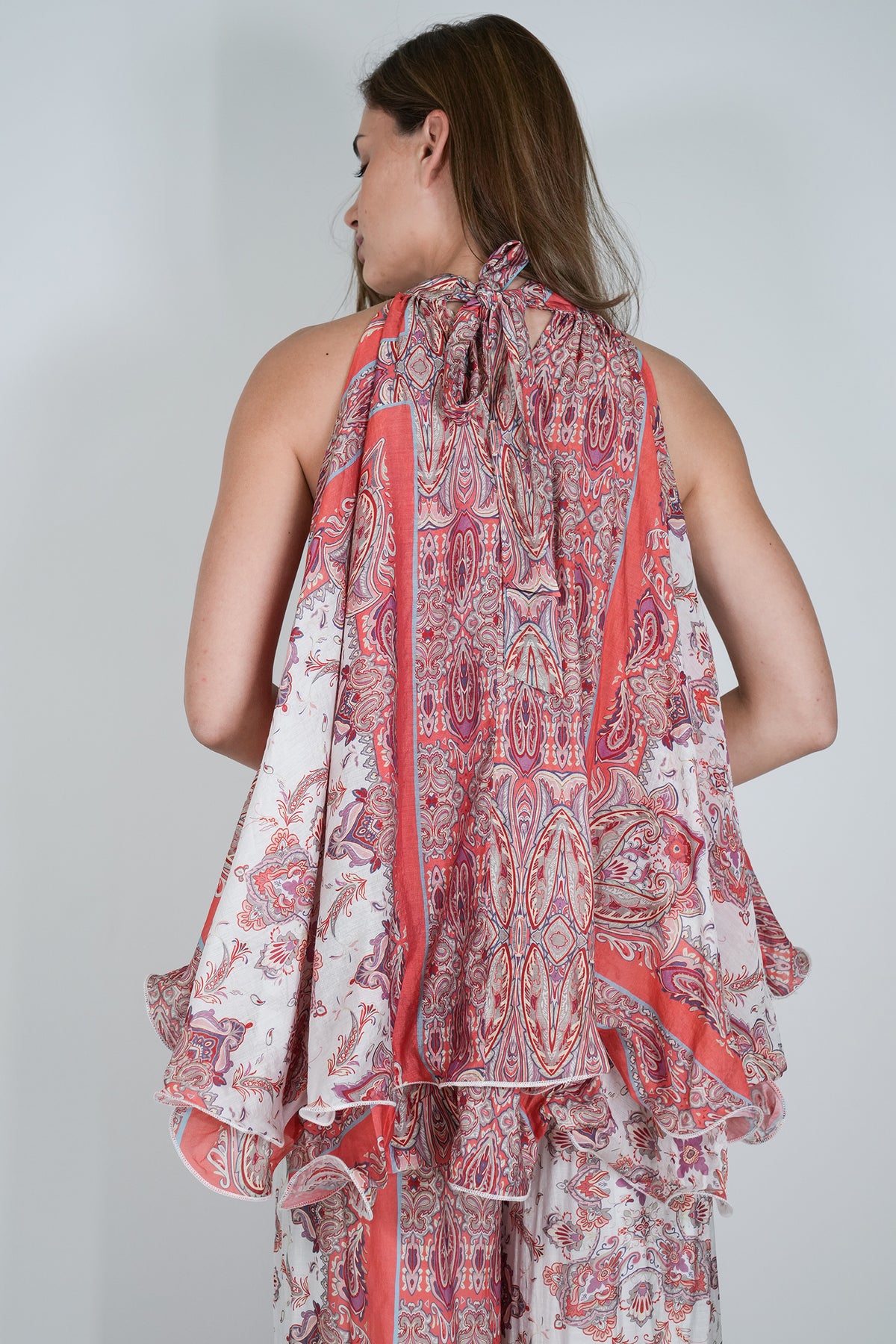 Coral Paisley Halter Top