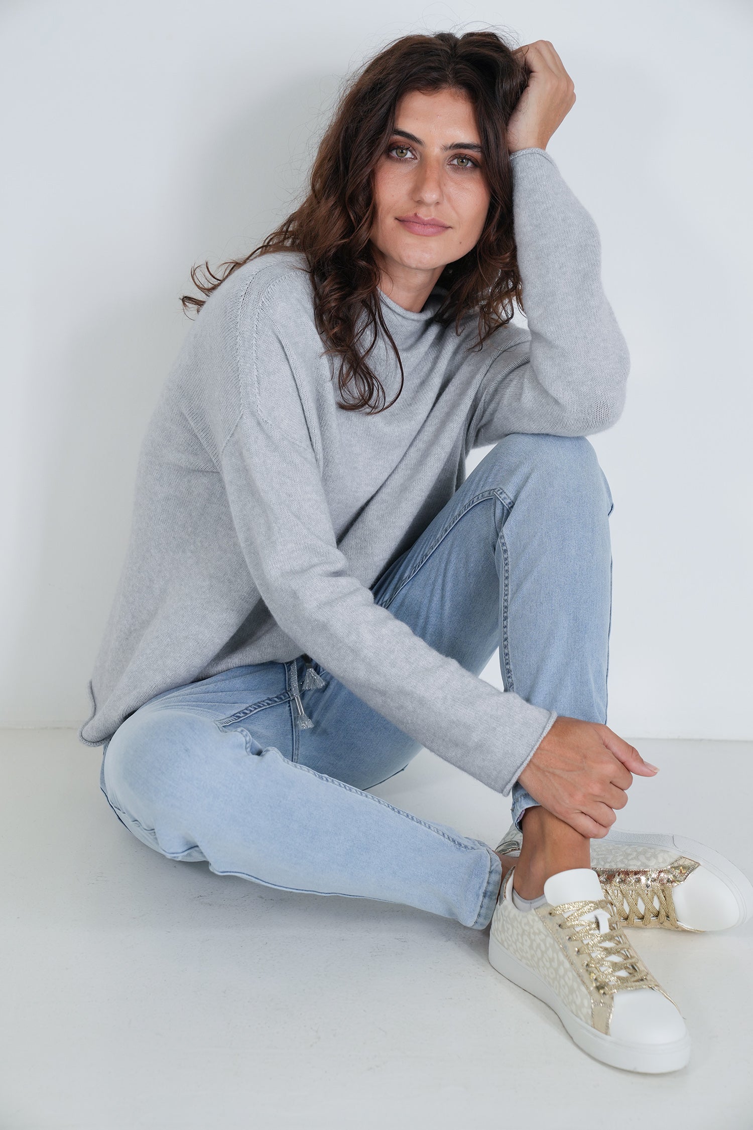 Grey Turtleneck Jumper