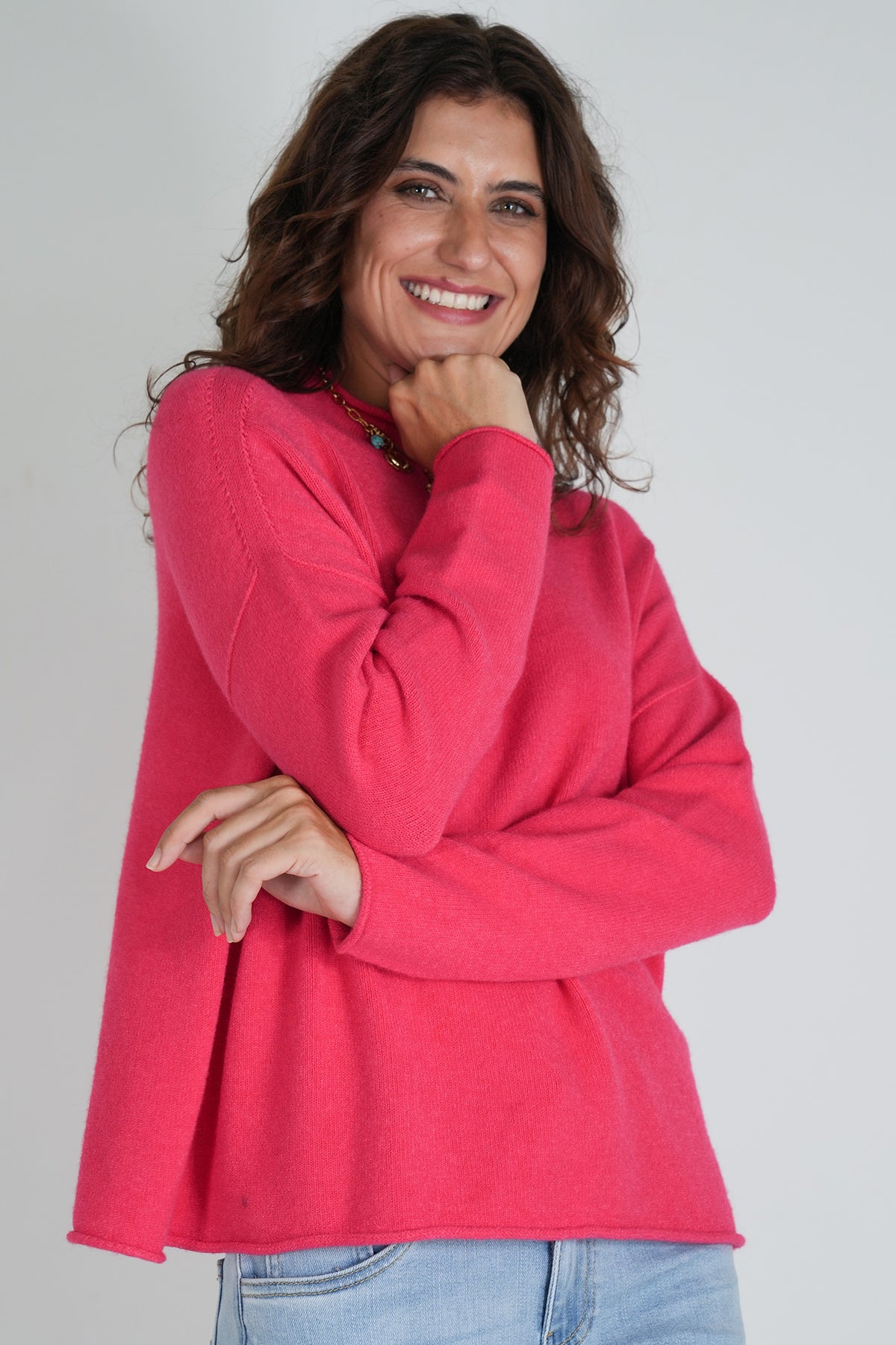 Coral Turtleneck Jumper