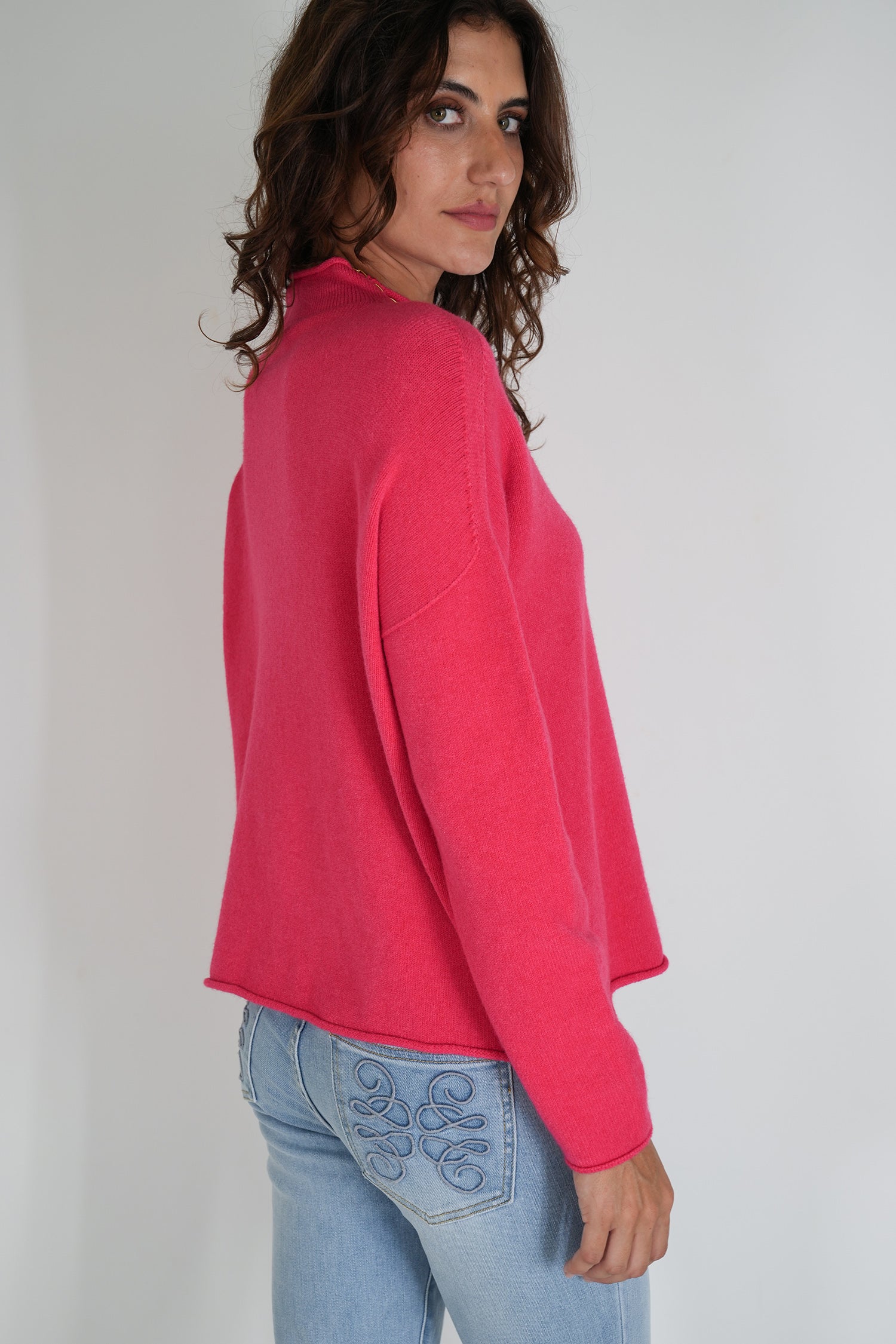 Coral Turtleneck Jumper
