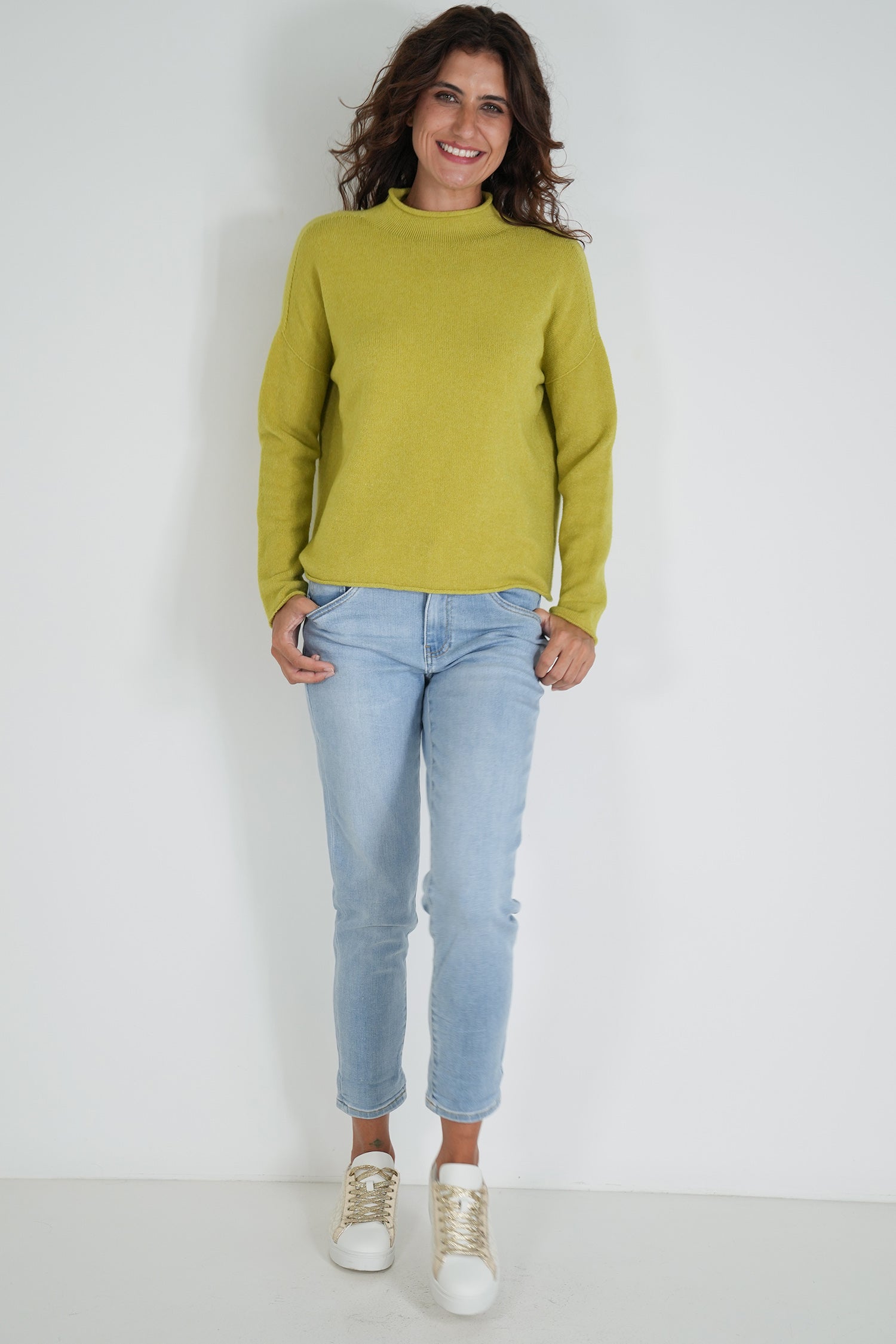 Chartreuse Turtleneck Jumper