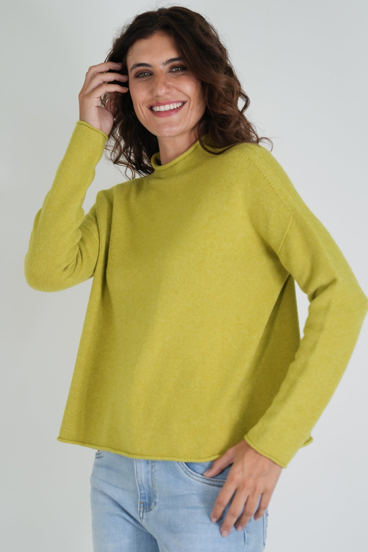 Chartreuse Turtleneck Jumper