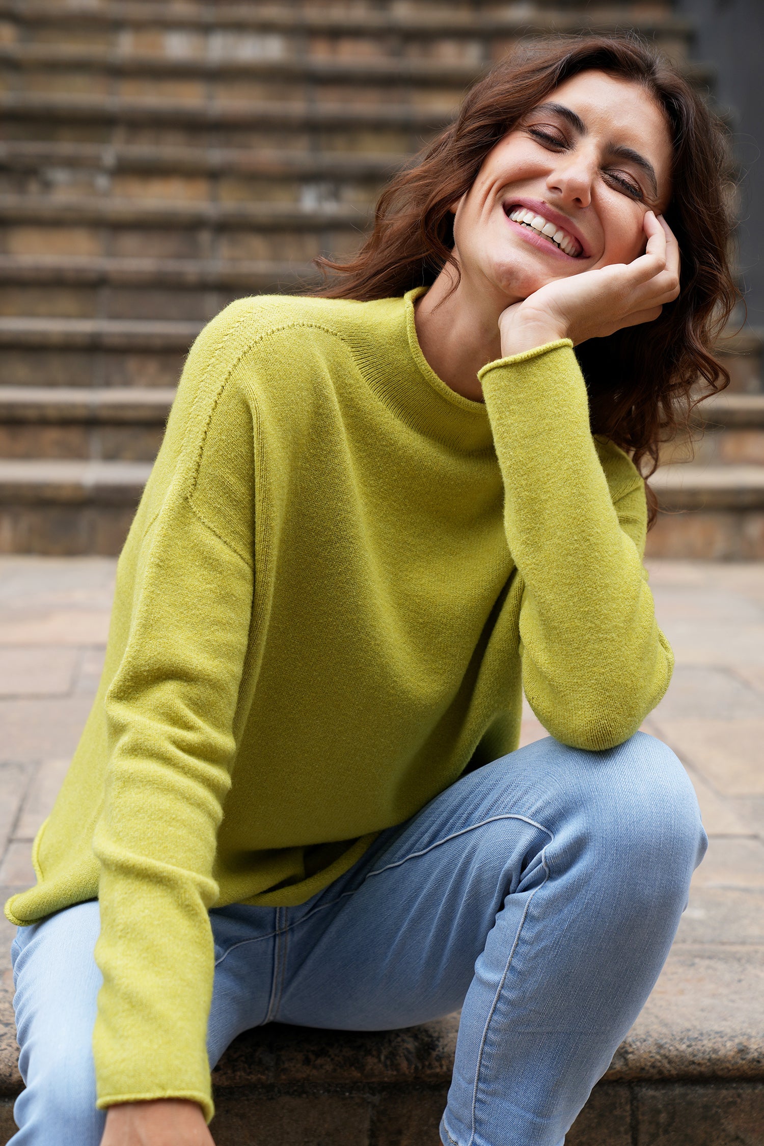 Chartreuse Turtleneck Jumper