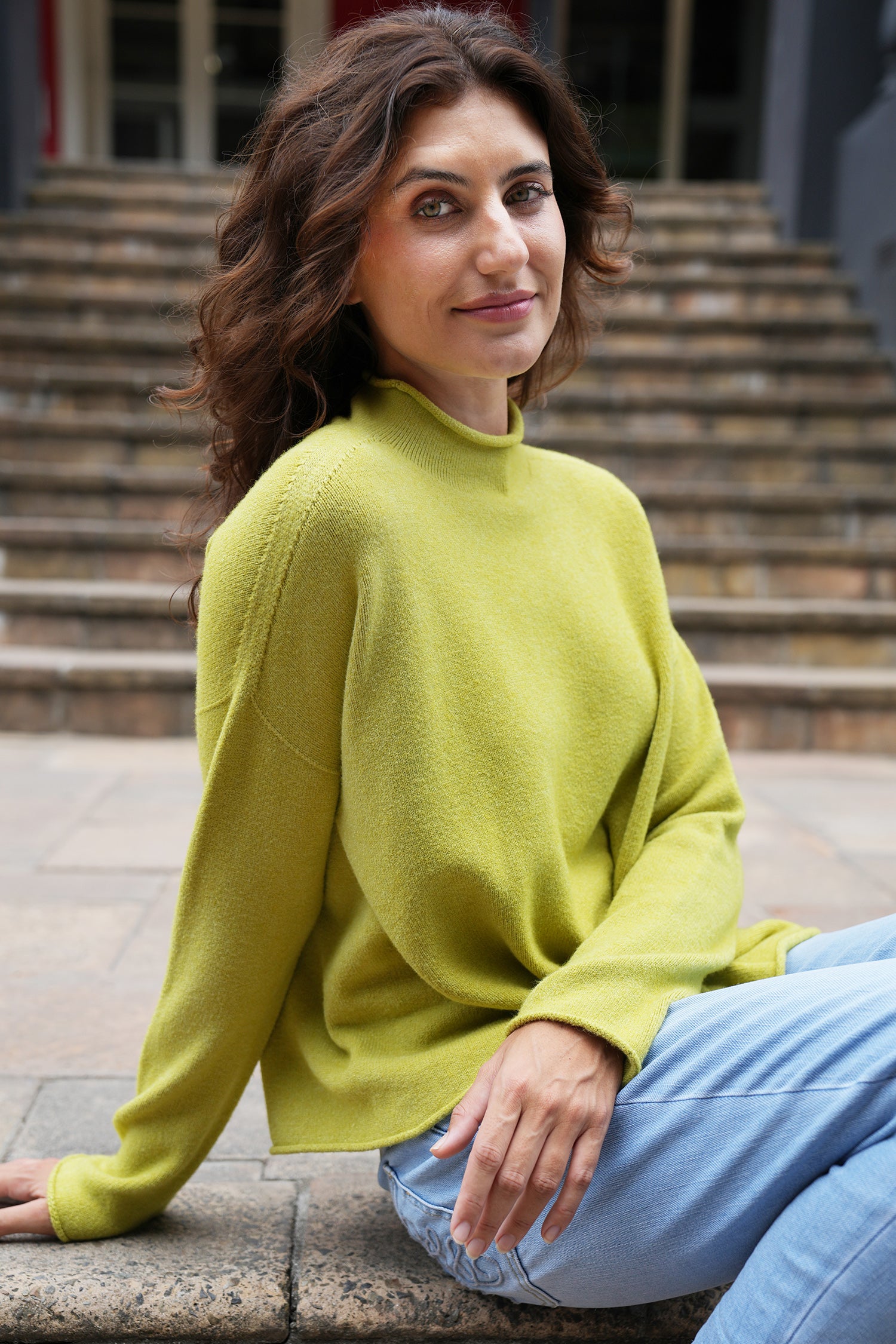 Chartreuse Turtleneck Jumper