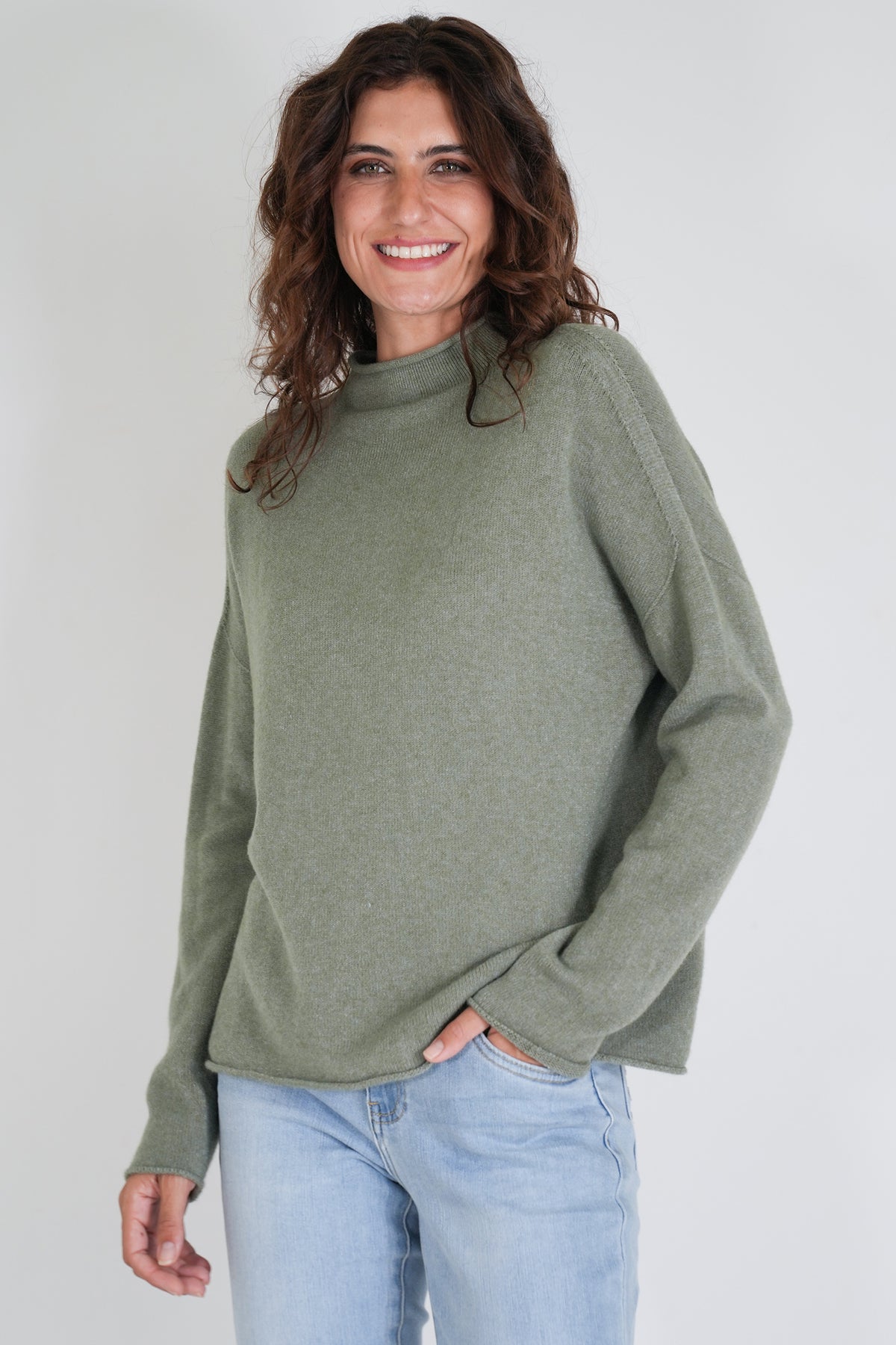 Olive Turtleneck Jumper