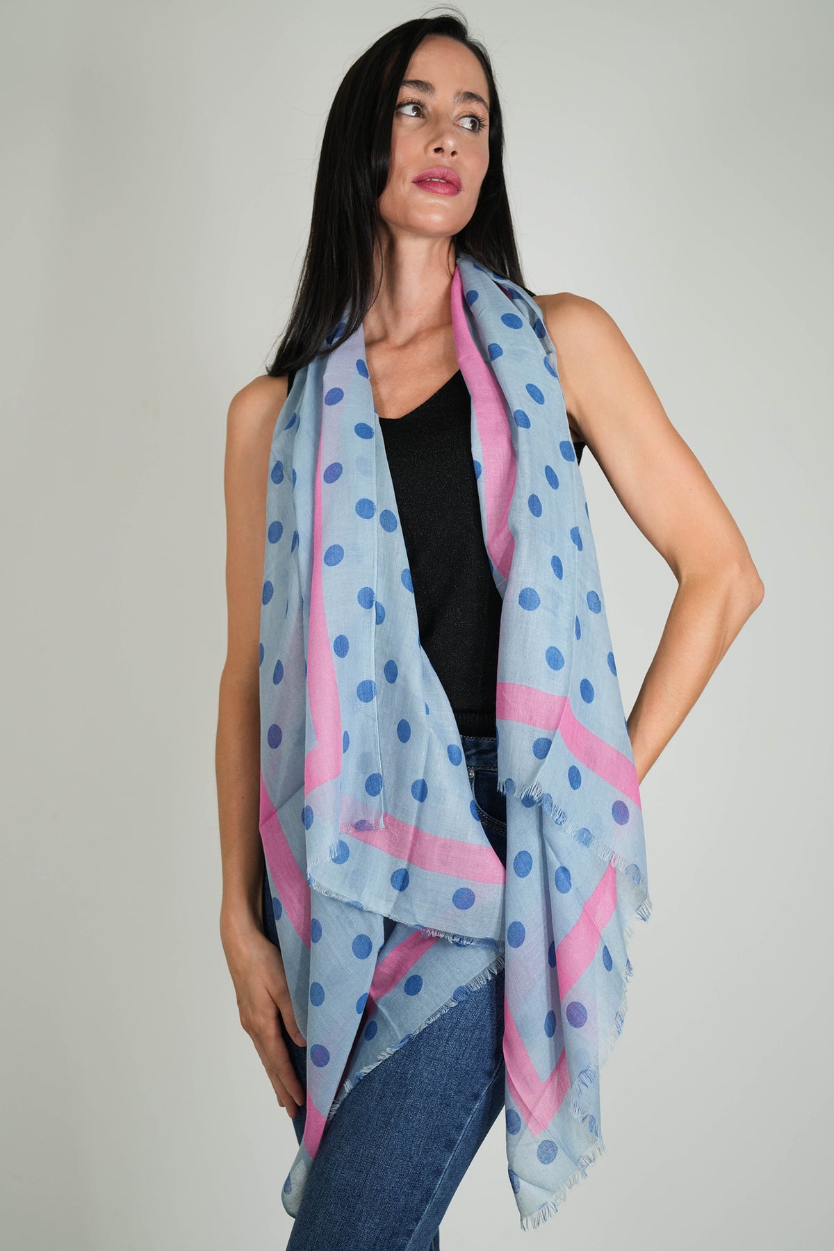 Blue Spotted Scarf