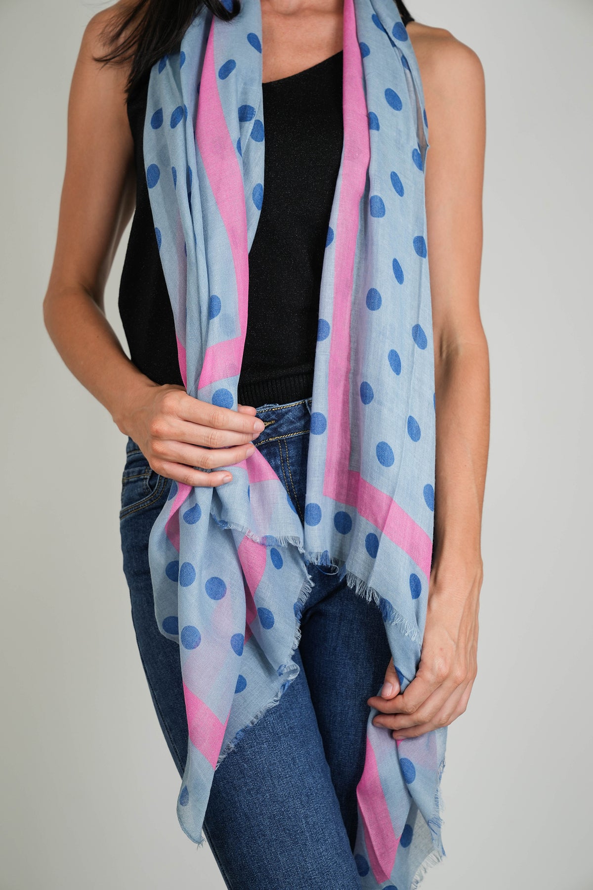 Blue Spotted Scarf