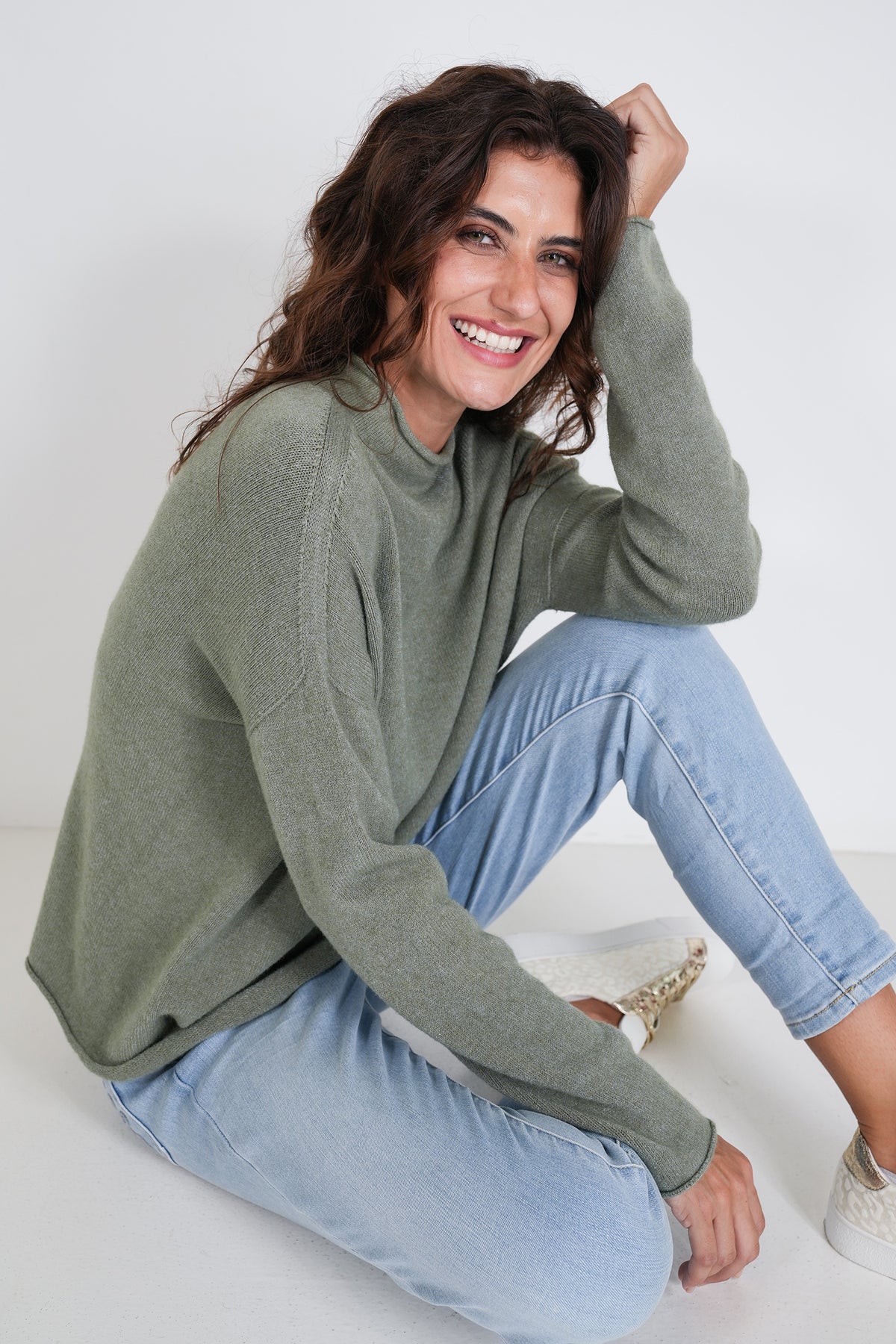 Olive Turtleneck Jumper