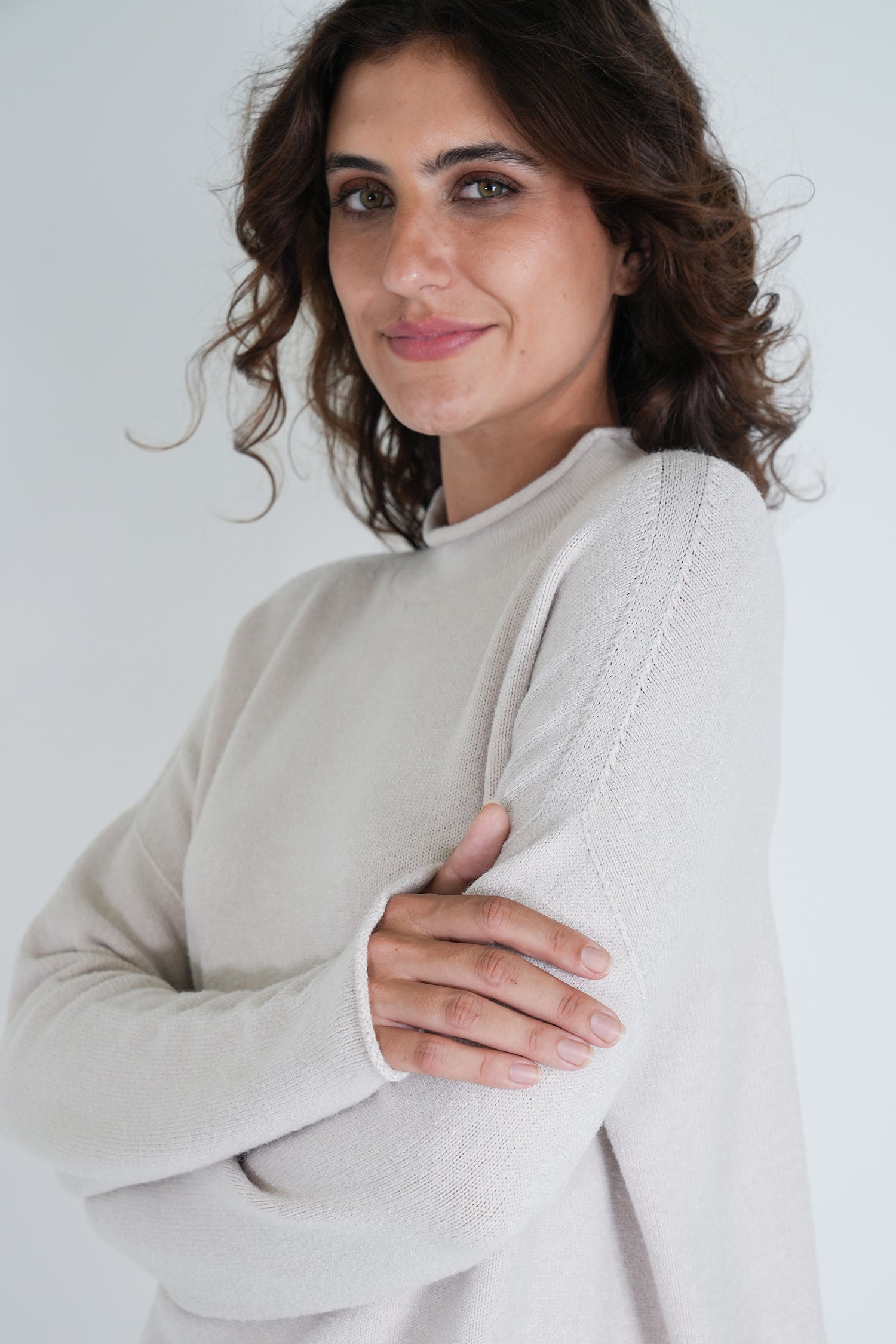 Cream Turtleneck Jumper