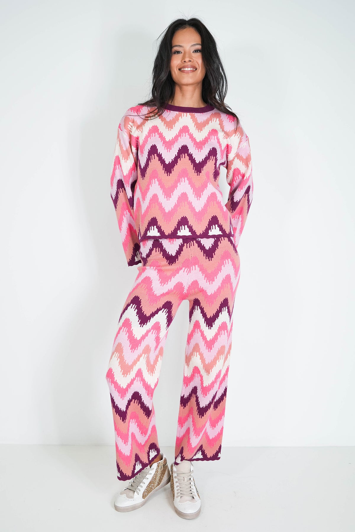 Pink Rita Knit Track Pant