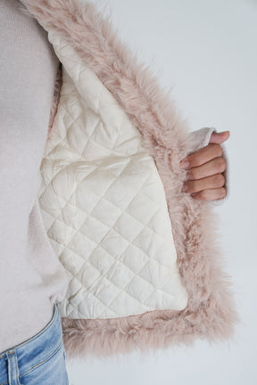Cream Beaded Fur Gilet