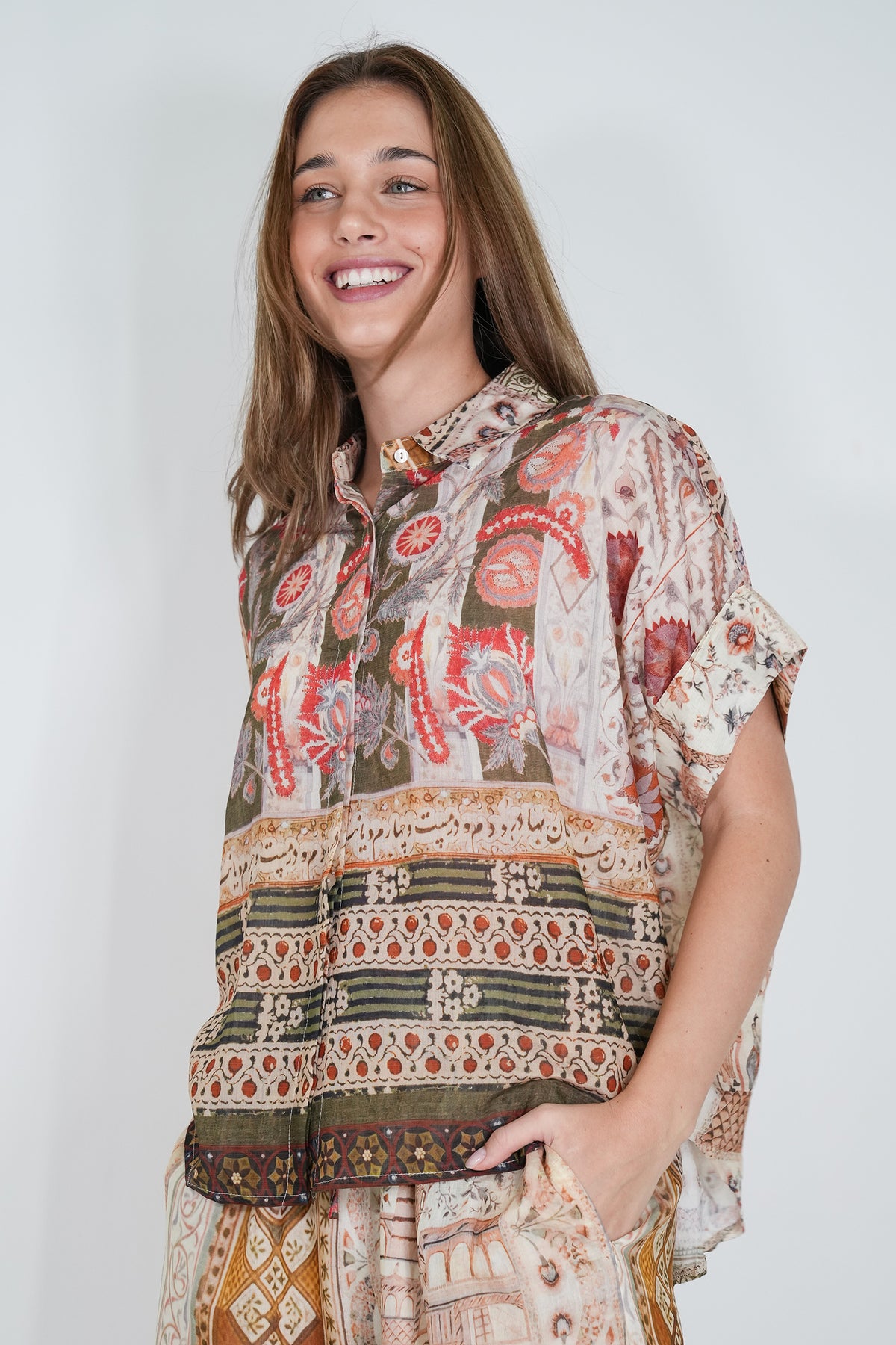 Moroccan Print Blouse