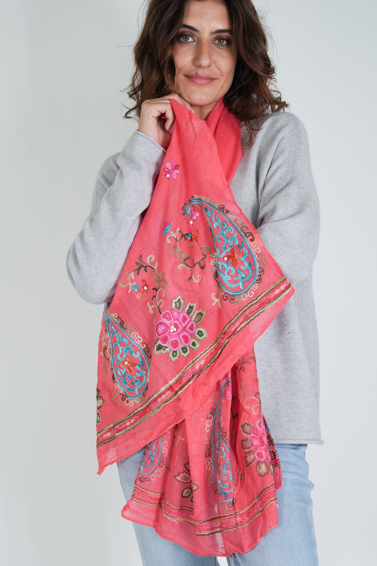 Coral Zora Scarf