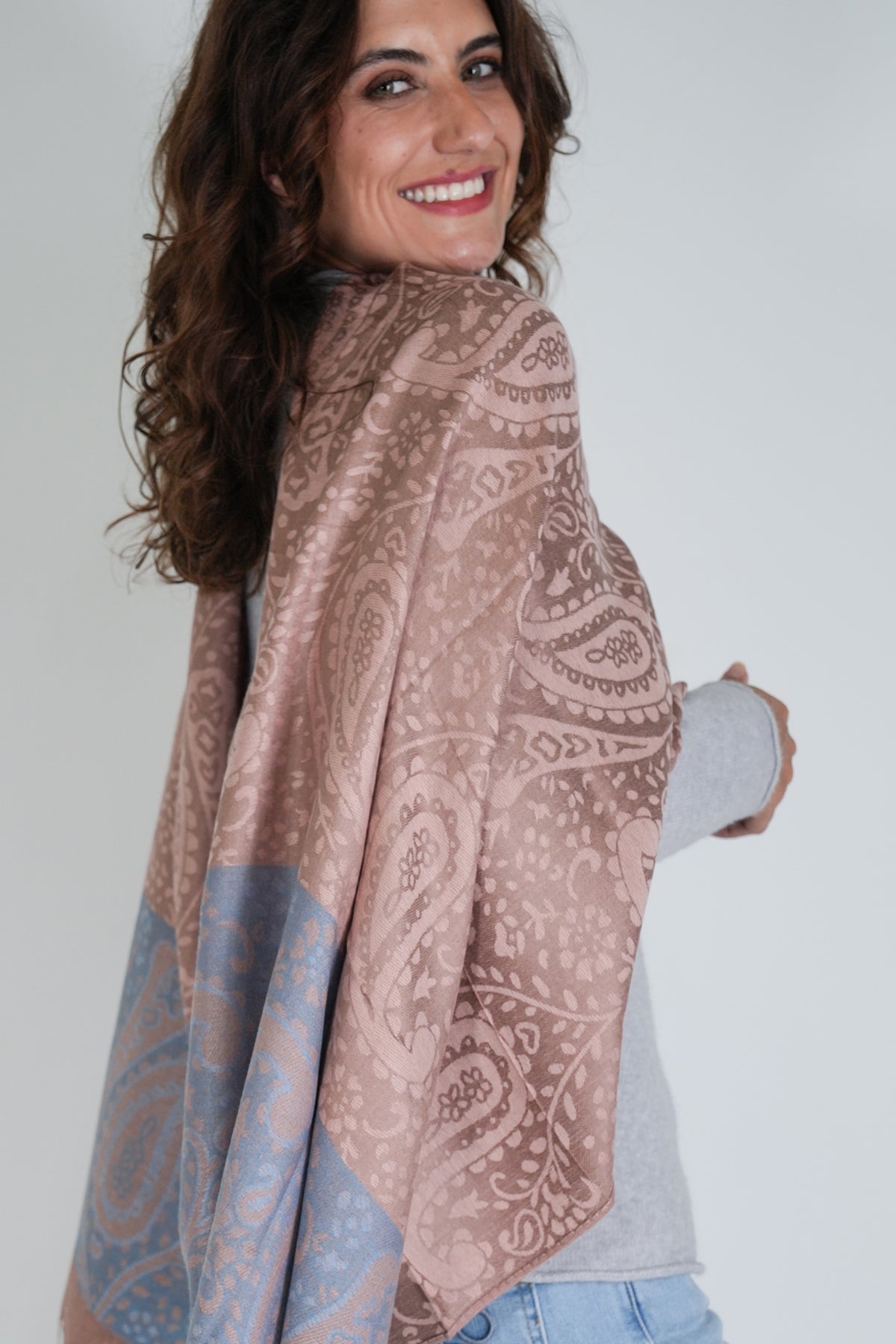 Blush and Blue Jenna Scarf