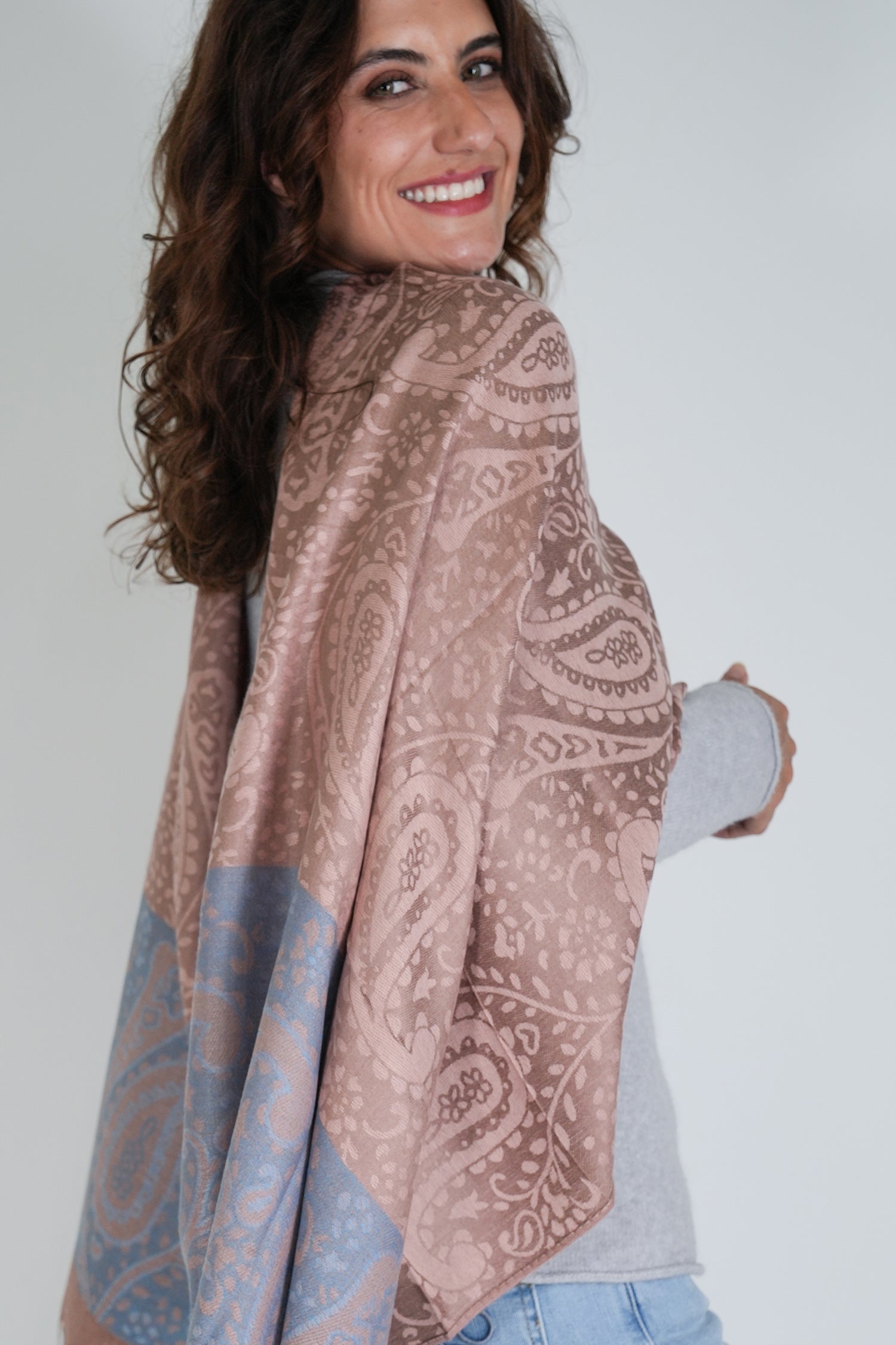 Blush and Blue Jenna Scarf