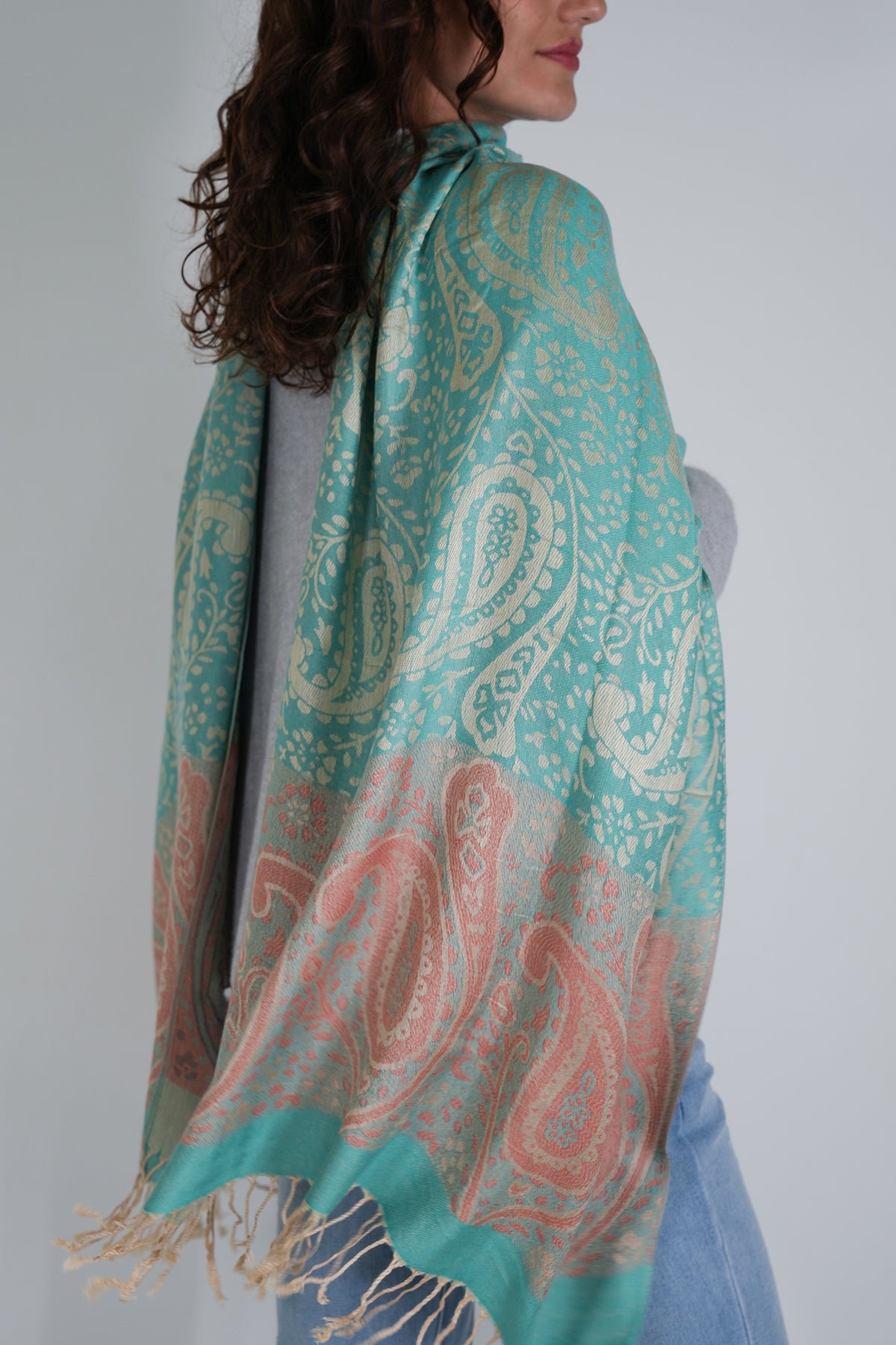 Sage and Coral Jenna Scarf