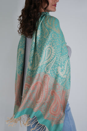 Sage and Coral Jenna Scarf