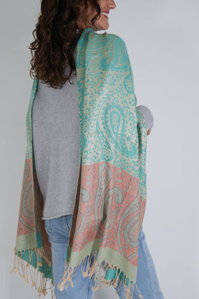 Sage and Coral Jenna Scarf