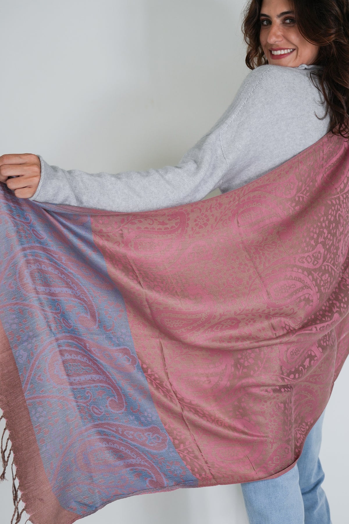 Pink and Blue Jenna Scarf