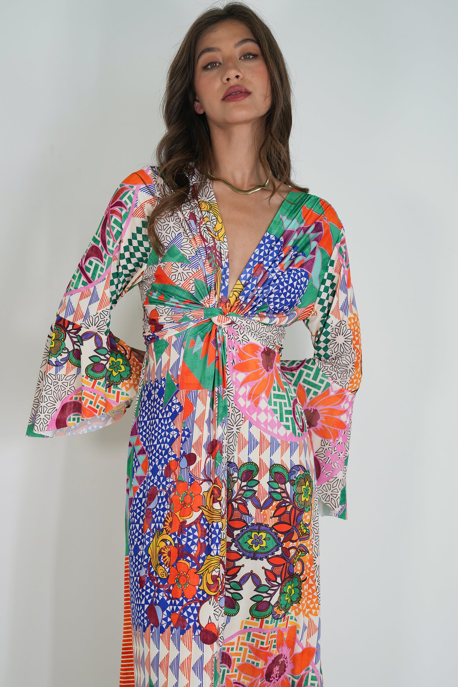 Resort Knot Dress With Sleeves