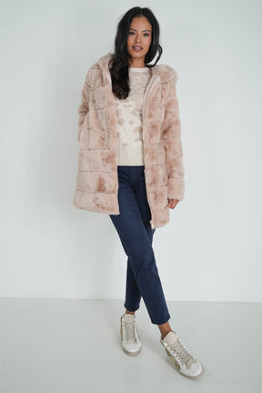 Beige Faux Fur Coat