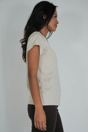 Gold Shimmer V Neck Top