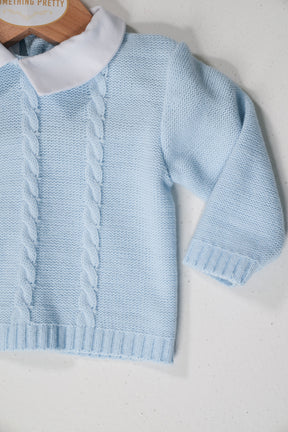 Blue Louis Newborn Knit Set