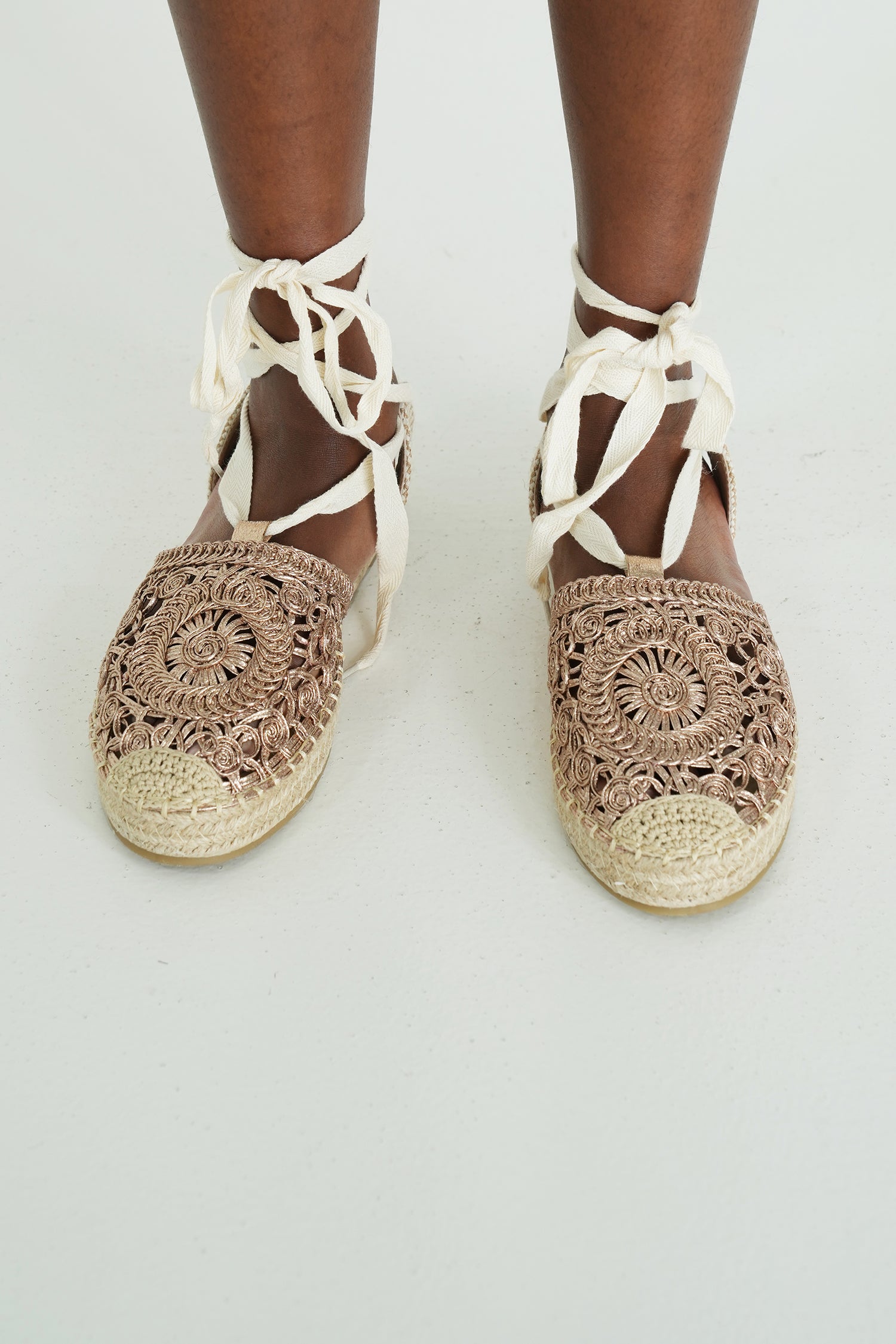 Rose Gold Tie-Up Espadrille