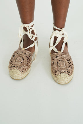 Rose Gold Tie-Up Espadrille