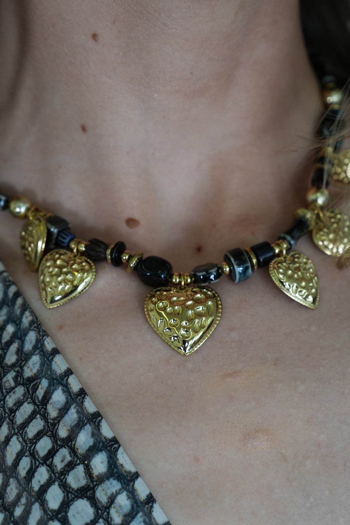 Black Heart Charm Necklace, necklace from Something Pretty, alternative view