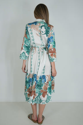 Sage Floral Taz Shirt Dress