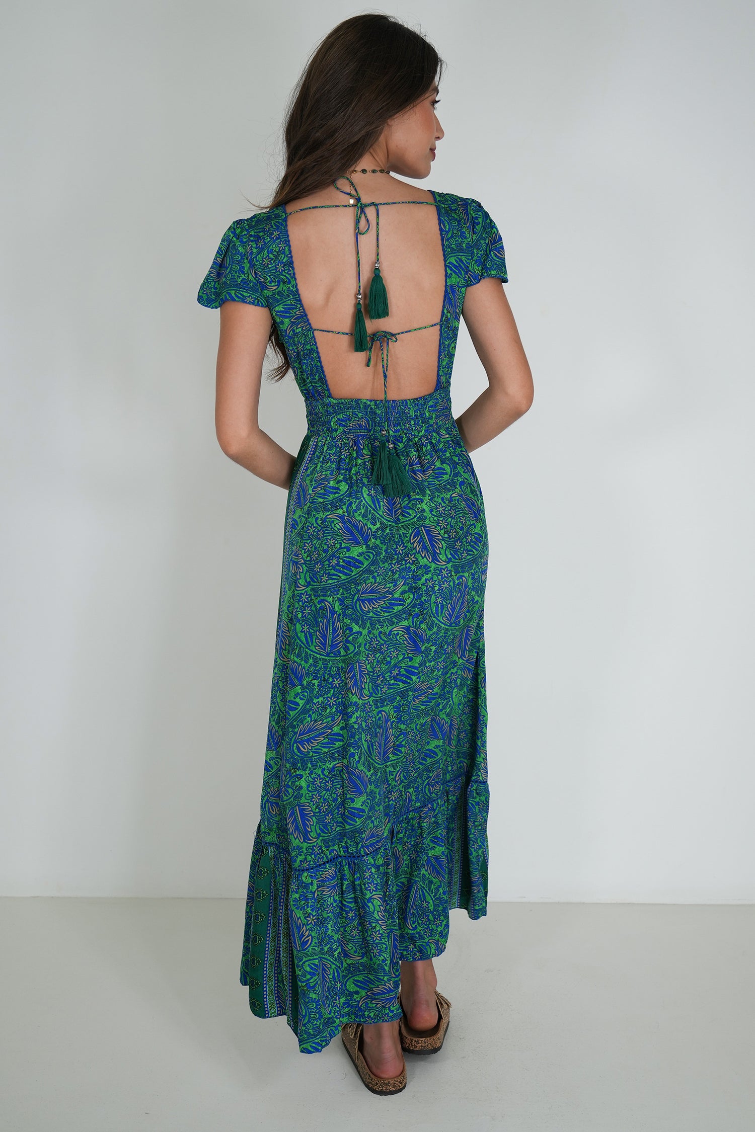 Cobalt Green Paisley Simone Dress