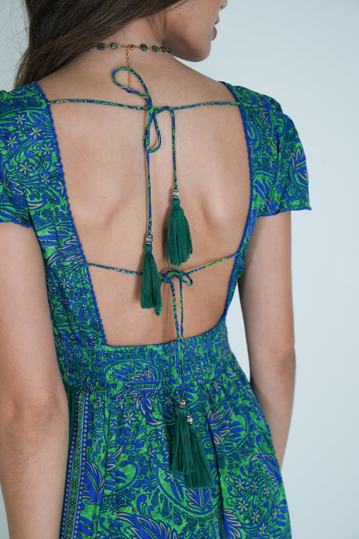 Cobalt Green Paisley Simone Dress